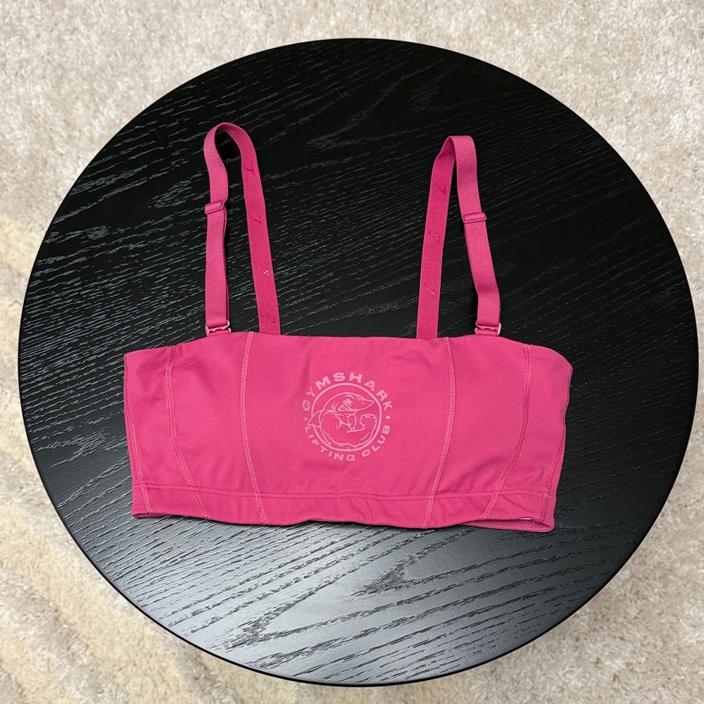 Gymshark Legacy Bandeau Pink Sports Bra with removable straps